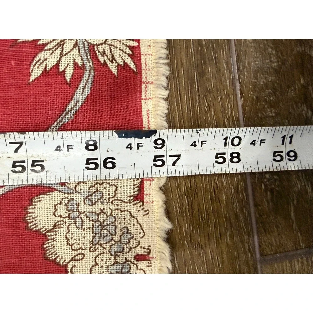 Pottery Barn Red Floral Palampore Cotton Fabric Remnant Lot Cottagecore 5 pieces